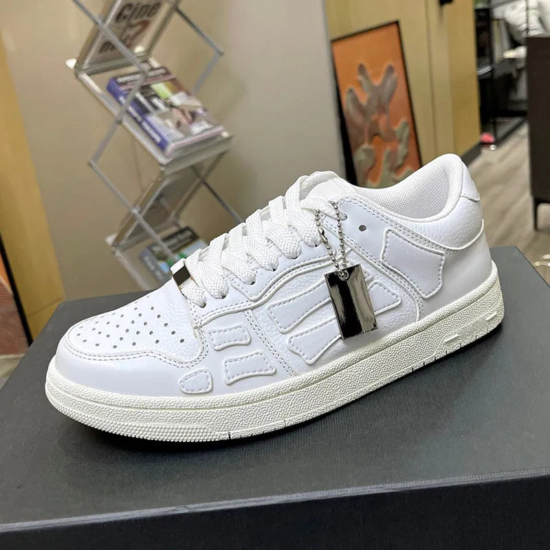 Shoes Running Men women Designer Skel Low Bones Hi Leather Sneakers Luxury Skeleton Blue Red White Black Green Gray Brown couple Original 35-46