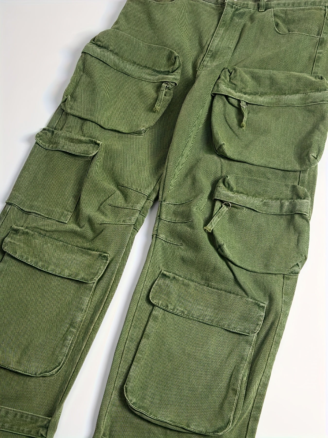 Relaxed Fit Men's Cargo Trousers - 100% Cotton, Multiple Pockets, Breathable, Comfortable, Casual Wear, Loose Fit, Ideal for Outdoor Activities - Soft, Durable, and Practical Pants for Everyday Use