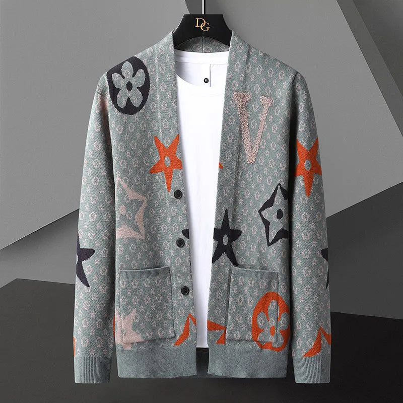 Men's Sweaters New Fall Winter Brand Fashion Knit Cashmere Cardigan Sweater Korean Style Mens Trendy Cardigans Jacket Men Clothes