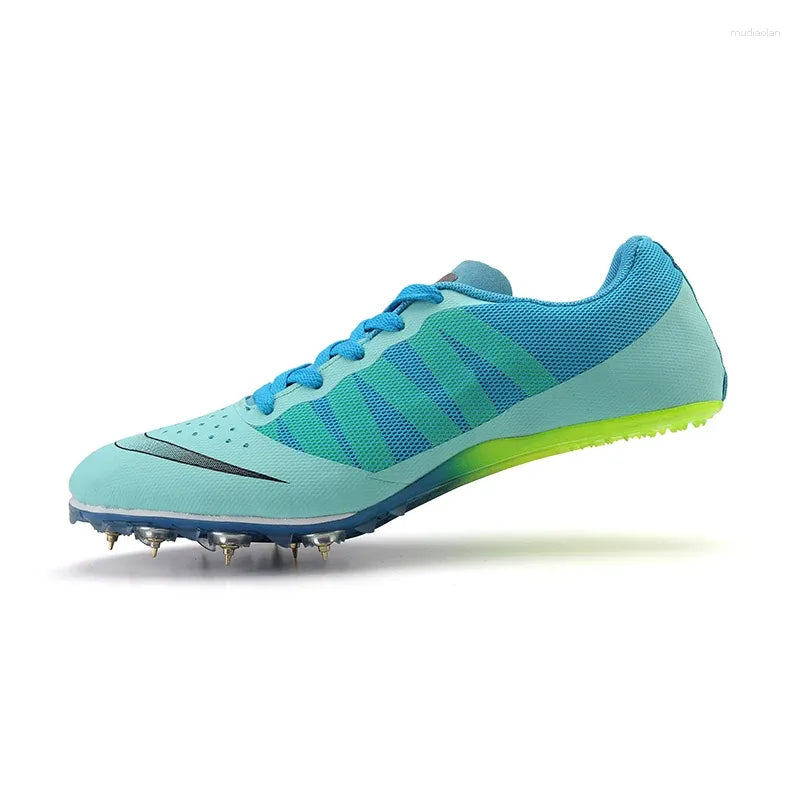 Running Shoes Track And Field For Men Lace Up Slip-resistant Spike Nail Sneakers Teenager Professional Sprint Training
