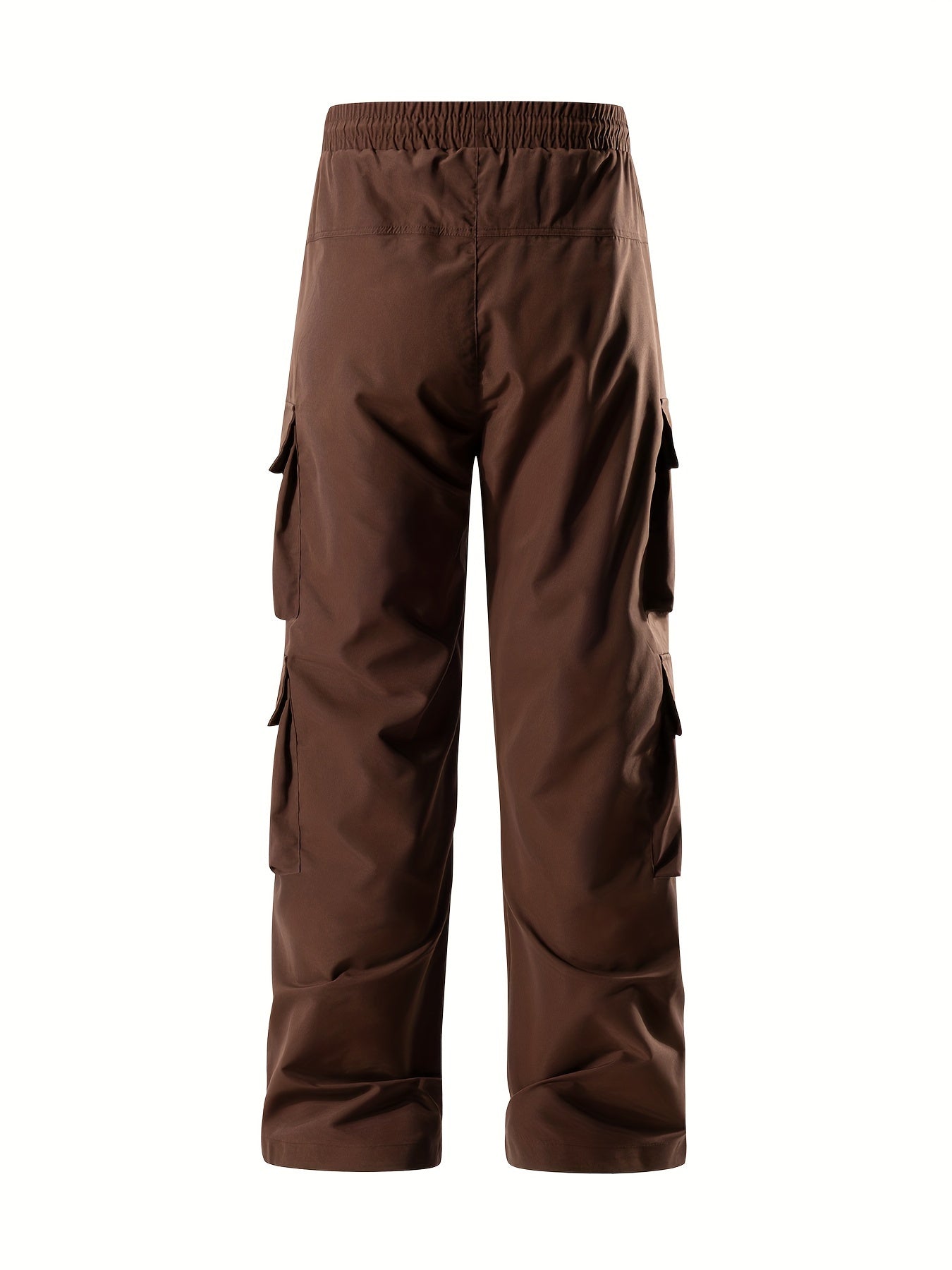 Mens Comfortable Loose Solid Cargo Pants - Multiple Spacious Pockets, Adjustable Casual Drawstring Waistband, Comfortable Loose Fit - Perfect for Outdoor Enthusiasts and Adventurers