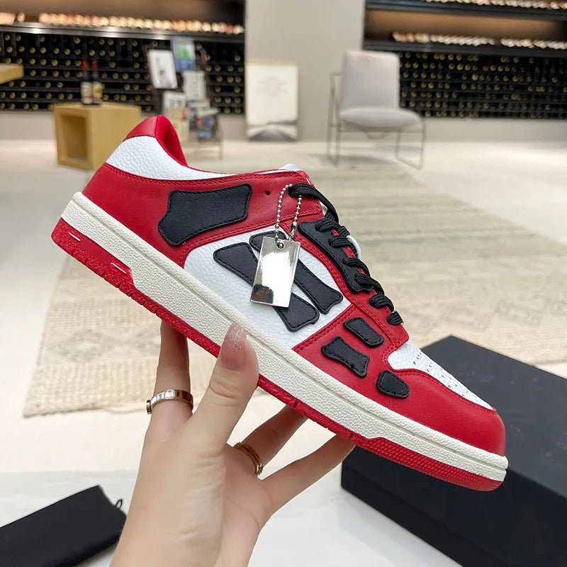 Shoes Running Men women Designer Skel Low Bones Hi Leather Sneakers Luxury Skeleton Blue Red White Black Green Gray Brown couple Original 35-46