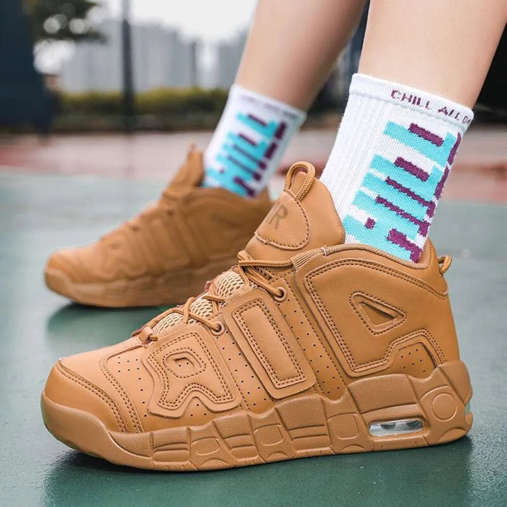 Oversized Men's Women's Couple's High Top Casual Shoes, AIR Air Cushion Shock Absorption Sports Basketball Shoes
