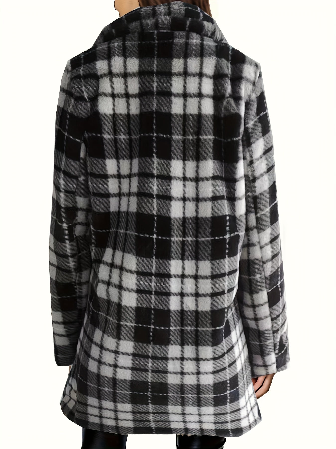 Chic Leopard Print Fuzzy Coat - Ultra-Soft Open Front Long Sleeve Winter Wear - Perfect for Fashion-Forward Women
