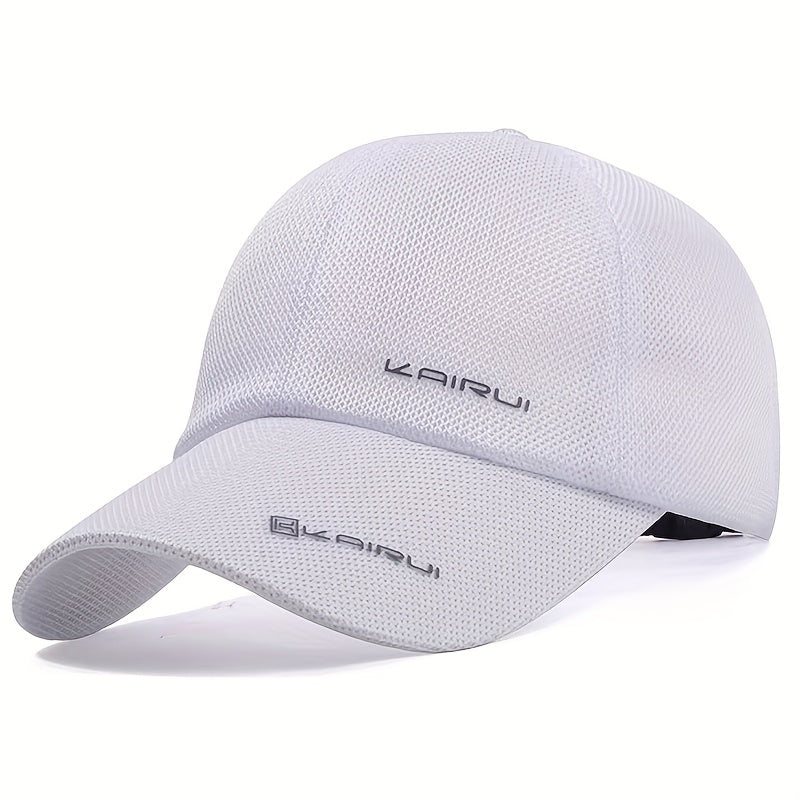 Men's Premium Solid Color Mesh Baseball Cap - Breathable, Lightweight, Adjustable, One-Size-Fits-Most, Casual, Sporty, Summer Essential for Outdoor Activities