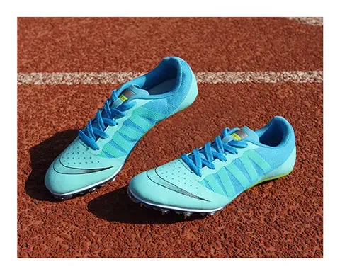 Running Shoes Track And Field For Men Lace Up Slip-resistant Spike Nail Sneakers Teenager Professional Sprint Training