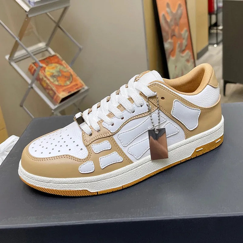 Shoes Running Men women Designer Skel Low Bones Hi Leather Sneakers Luxury Skeleton Blue Red White Black Green Gray Brown couple Original 35-46