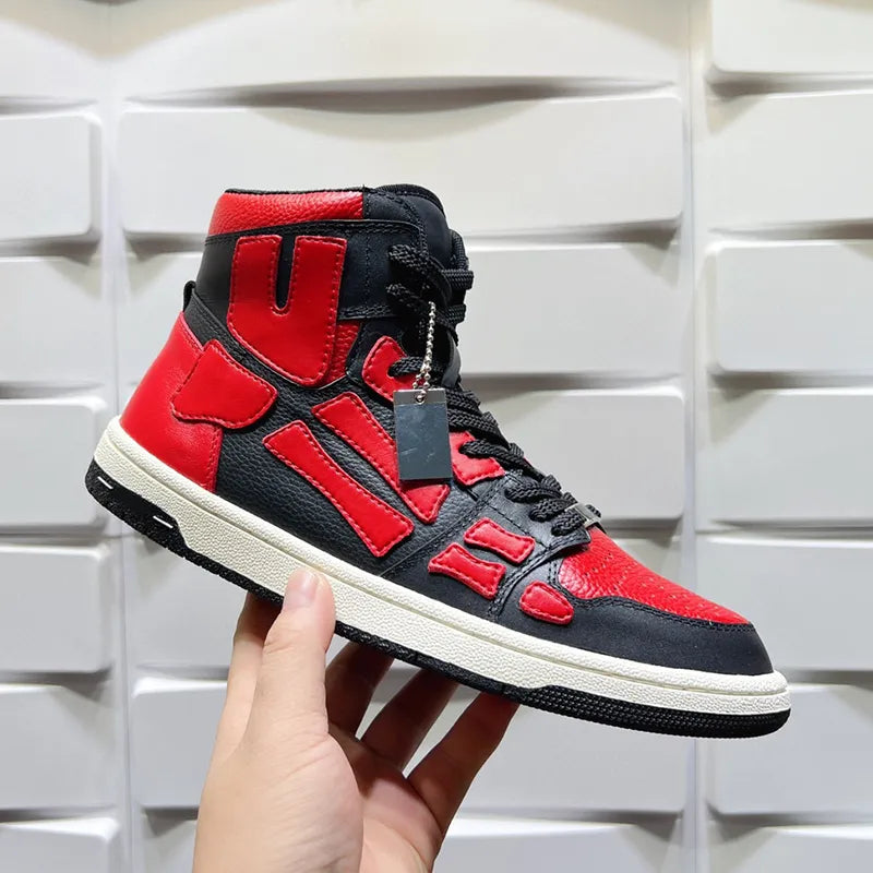 Shoes Running Men women Designer Skel Low Bones Hi Leather Sneakers Luxury Skeleton Blue Red White Black Green Gray Brown couple Original 35-46