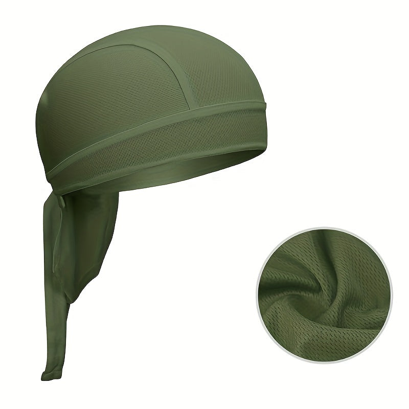 Breathable & Durable Mesh Pirate Bandana Hat - Lightweight, Stylish Vintage Hijab for Cycling, Sports & Hip Hop Fashion