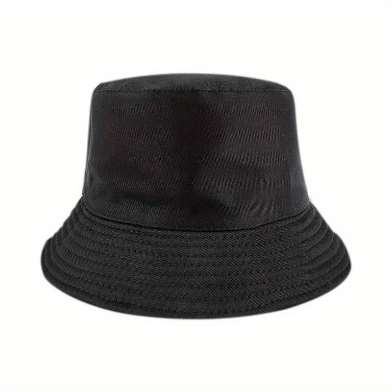 1pc Stylish Unisex Bucket Hat - Double-Sided Sunshade, Plain Color, Versatile, Trendy, and Breathable for Outdoor Vacation Travel, Hiking, and Daily Wear