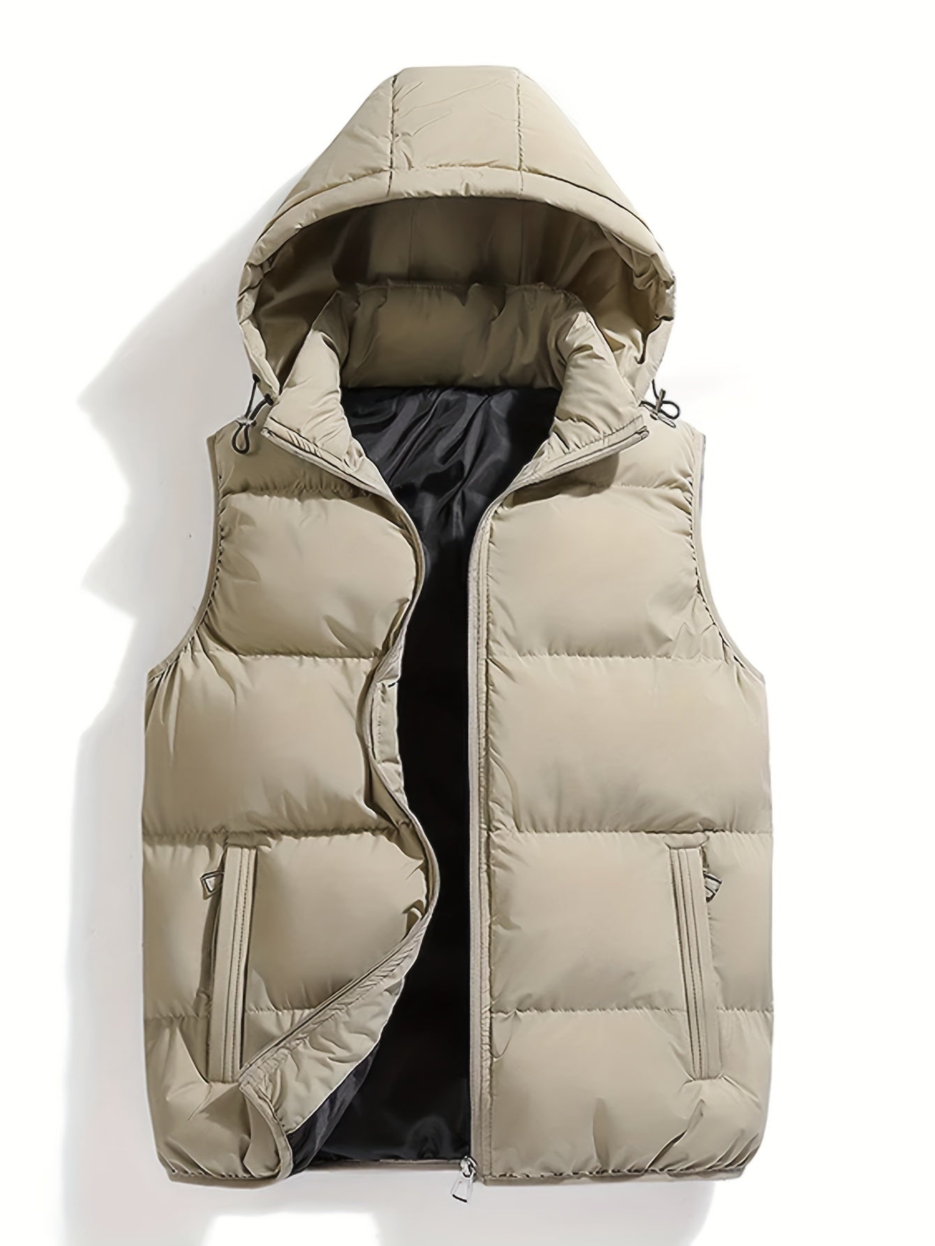 Vibrant Solid Color Zipper Hooded Vest - Water-Resistant, Casual, Pockets, Drawstring, Sleeveless, Windbreaker Outwear for Fall & Winter - Women's Comfortable Clothing for Daily Wear