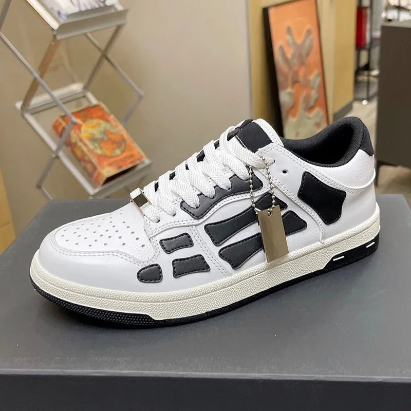 Shoes Running Men women Designer Skel Low Bones Hi Leather Sneakers Luxury Skeleton Blue Red White Black Green Gray Brown couple Original 35-46