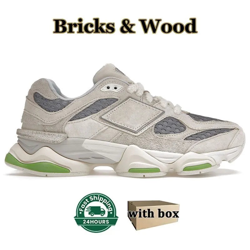 Wood with Sneakers Bricks Box Trainer OG Suede Running Shoes New 9060 Joe Freshgoods Men Women 2002r 1906R Designer Penny Cookie Pink Baby Shower Blue Arctic 960
