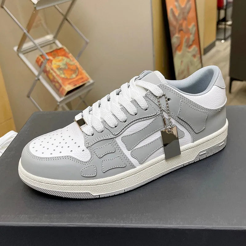 Shoes Running Men women Designer Skel Low Bones Hi Leather Sneakers Luxury Skeleton Blue Red White Black Green Gray Brown couple Original 35-46