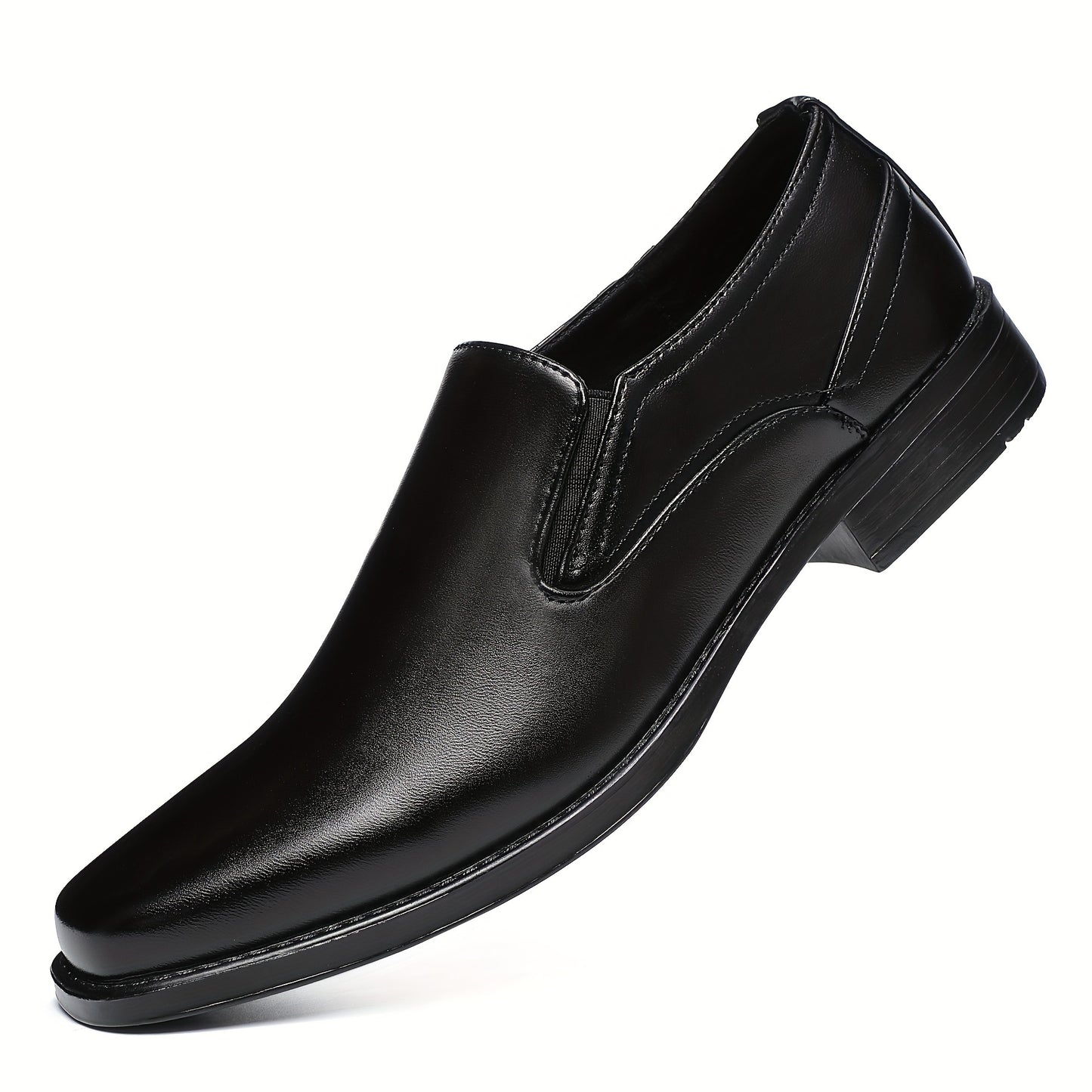 PLUS SIZE Mens Premium Solid Slip-On Dress Shoes - Comfortable & Durable for Business - Breathable, Wear-resistant, Anti-Skid - Perfect for Spring, Summer, and Autumn