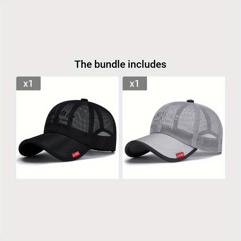 Men's Fashion Breathable Letter Mesh Baseball Cap, Outdoor Fishing Cap, Sun Hat