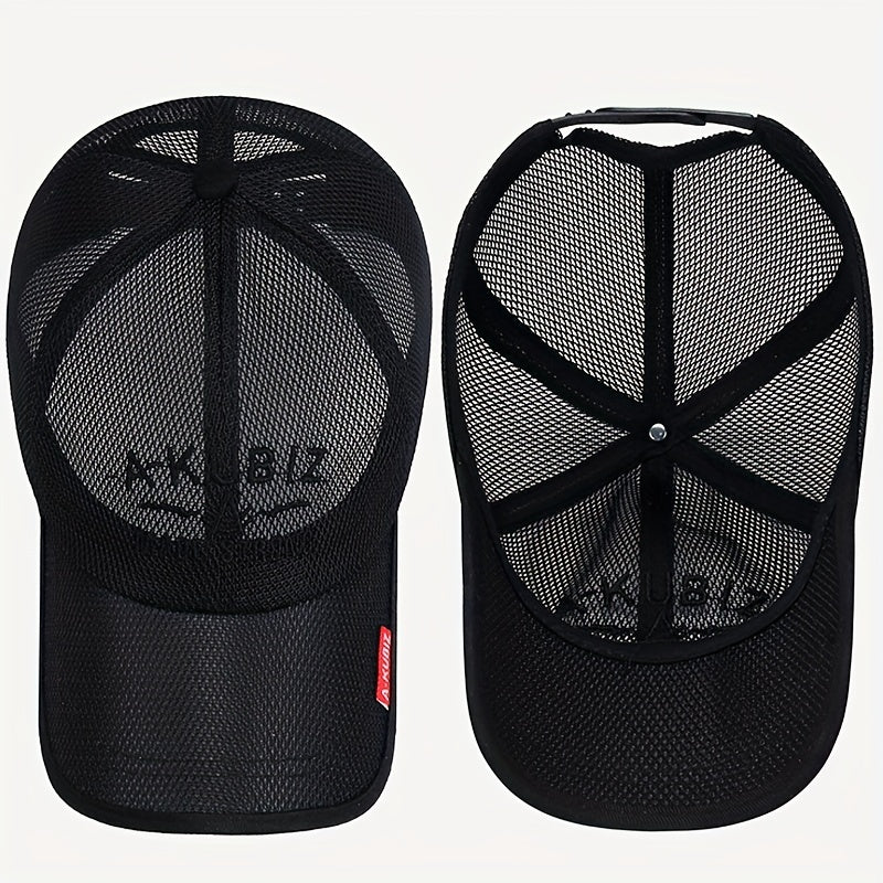 Men's Fashion Breathable Letter Mesh Baseball Cap, Outdoor Fishing Cap, Sun Hat
