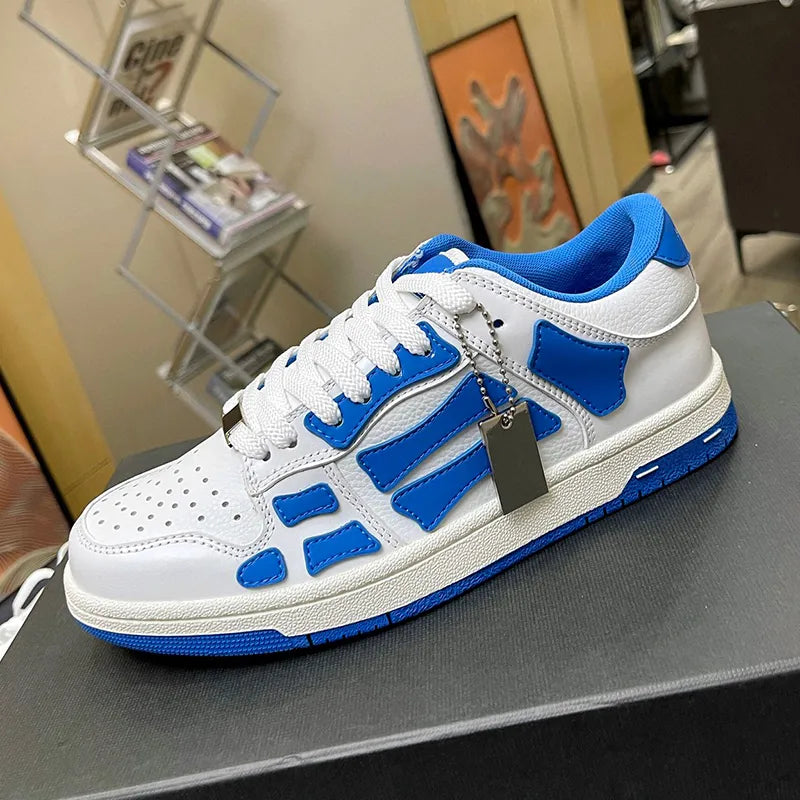 Shoes Running Men women Designer Skel Low Bones Hi Leather Sneakers Luxury Skeleton Blue Red White Black Green Gray Brown couple Original 35-46