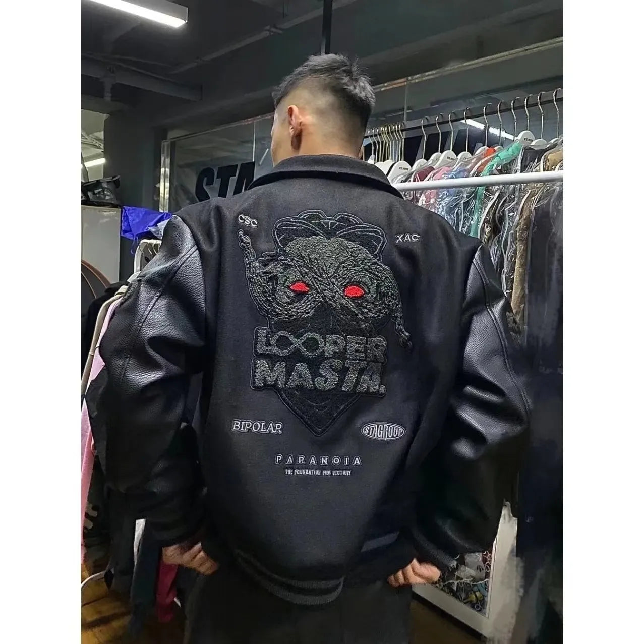 Jackets Men's Spring and Autumn Baseball Uniform Y2K Retro Trend Leather Jacket Heavy Industry Embroidery White Short Coat Ins