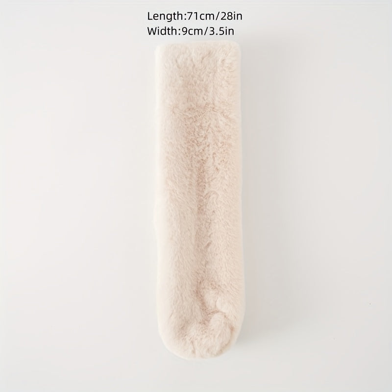 1pc Simple Cute Round Neck Children's Solid Color Fur Scarf For Autumn And Winter