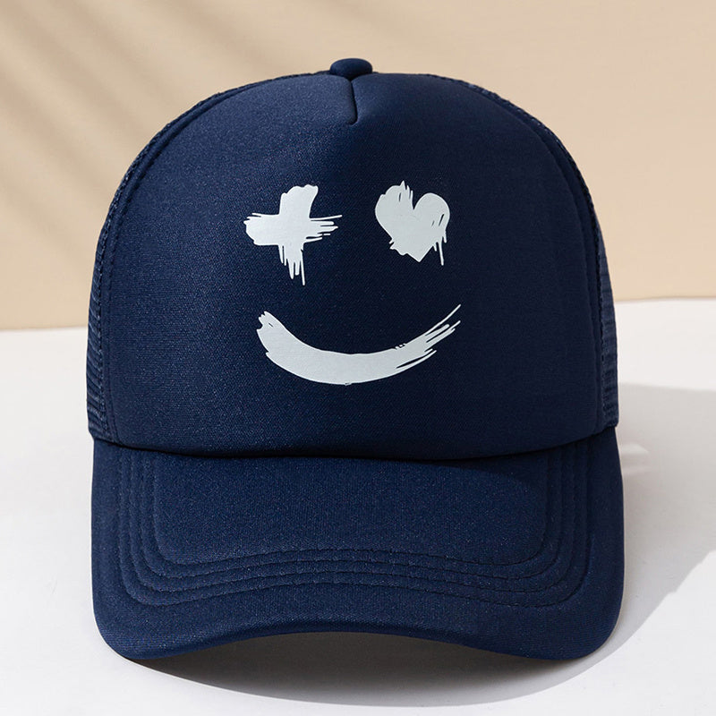 Summer Fun Cartoon Print Baseball Cap - Stylish Mesh Peaked Cap for Men and Women - Breathable, Adjustable, and Sunshade Cap for Outdoor Activities
