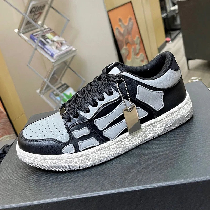 Shoes Running Men women Designer Skel Low Bones Hi Leather Sneakers Luxury Skeleton Blue Red White Black Green Gray Brown couple Original 35-46
