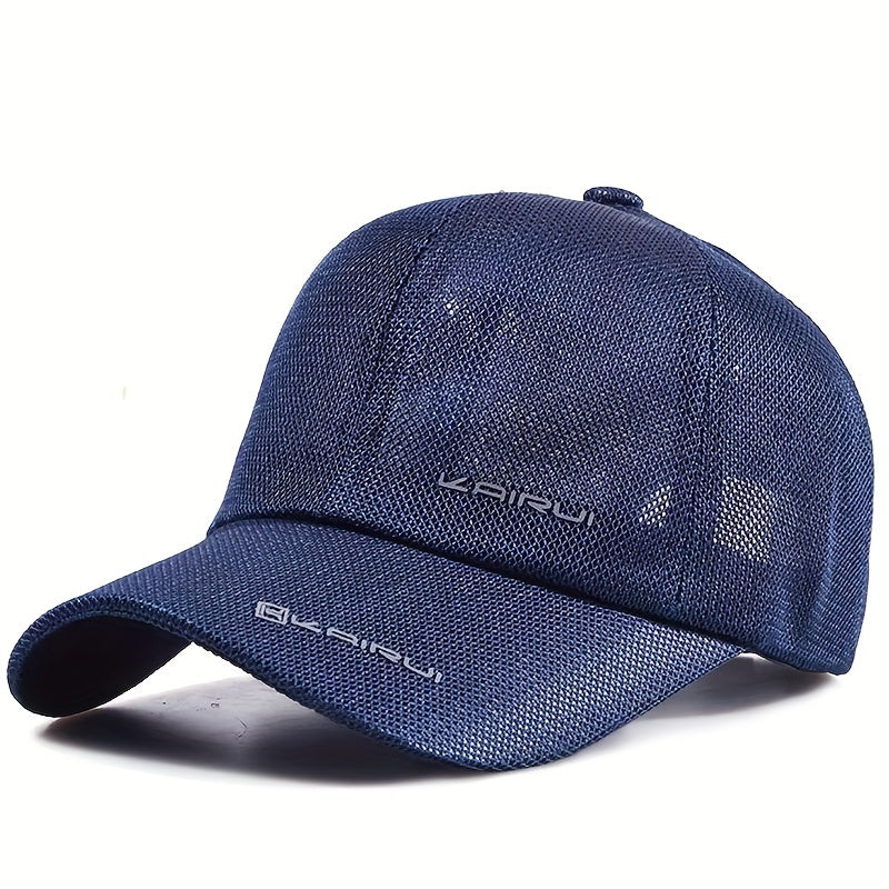 Men's Premium Solid Color Mesh Baseball Cap - Breathable, Lightweight, Adjustable, One-Size-Fits-Most, Casual, Sporty, Summer Essential for Outdoor Activities