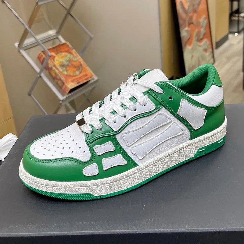 Shoes Running Men women Designer Skel Low Bones Hi Leather Sneakers Luxury Skeleton Blue Red White Black Green Gray Brown couple Original 35-46