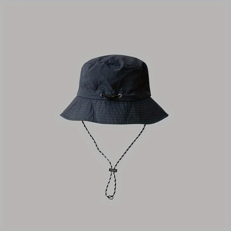 1pc Foldable Portable Sunshade Bucket Hat - Waterproof, Quick Drying, Adjustable Backpack Buckle, Breathable, Lightweight, Versatile Outdoor Mountaineering Hat for Men and Women - Perfect for Fishing, Hiking, Camping, Traveling