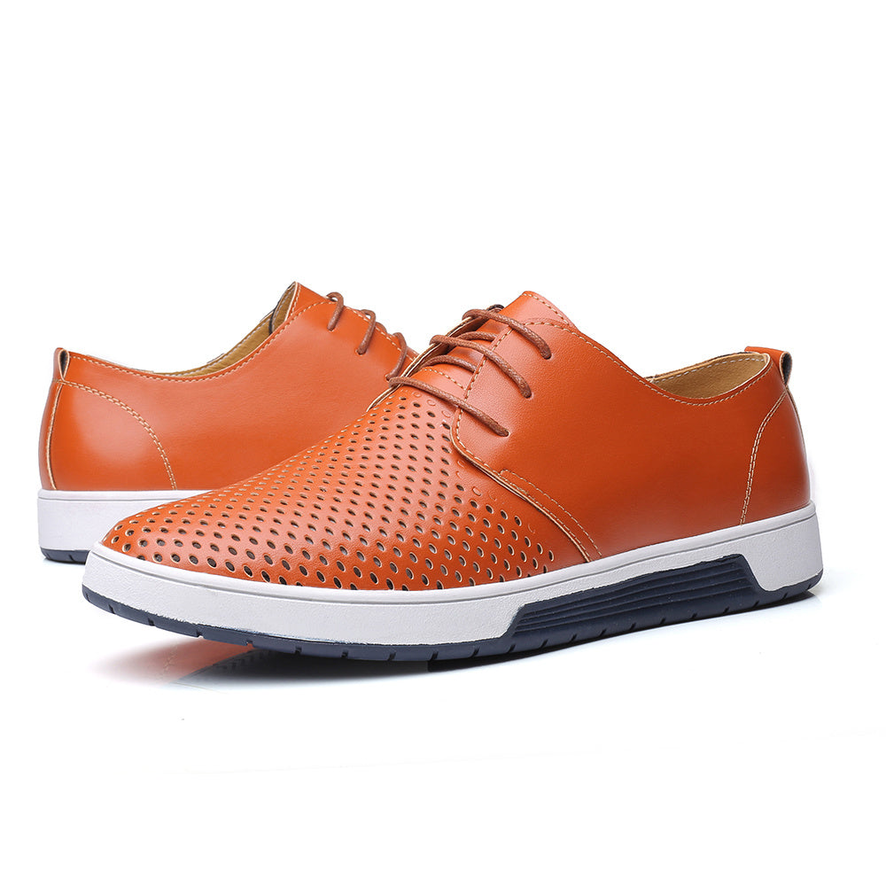 Breathable Men's Oxford Sneakers: Elegant & Versatile, Solid-Color Lace-Ups for Office, Weddings, and Outdoor - Comfortable All-Season Wear
