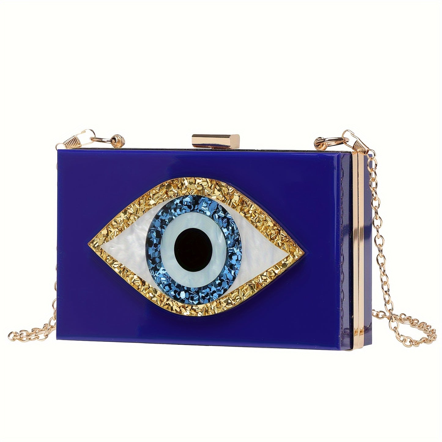 Mini Eyes Acrylic Evening Clutch, Elegant Dinner Purse, Women's Formal Banquet Handbag & Crossbody Bag