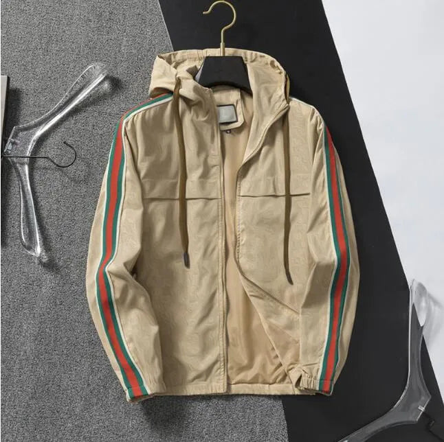 NEW Casual Mens Jacket Coat Caps Luxury designer bomber jacket High quality Letter Striped Jacket Autumn Fashion Outdoor Hoodies Coats Badge Windbreakers
