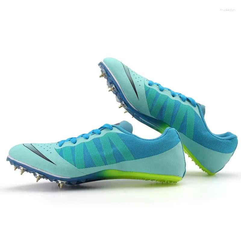 Running Shoes Track And Field For Men Lace Up Slip-resistant Spike Nail Sneakers Teenager Professional Sprint Training
