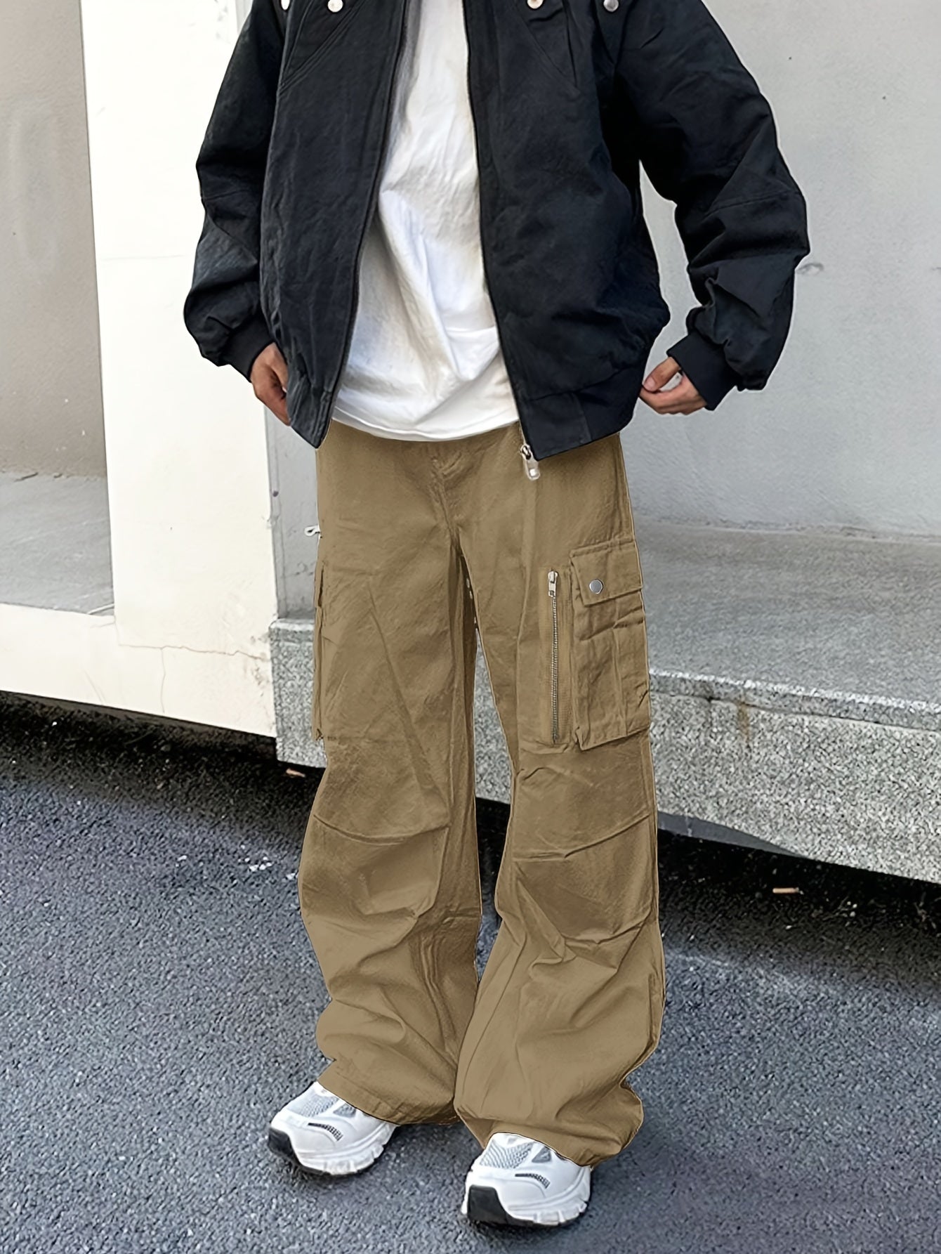 Men's Comfort Fit Classic Cargo Pants - Multi-Pocket, Loose Drawstring, Breathable, Water-Resistant, Skateboarding, Street, Outdoor Camping, Travel, Hiking, and Everyday Wear