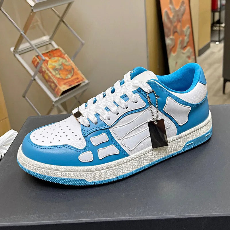 Shoes Running Men women Designer Skel Low Bones Hi Leather Sneakers Luxury Skeleton Blue Red White Black Green Gray Brown couple Original 35-46
