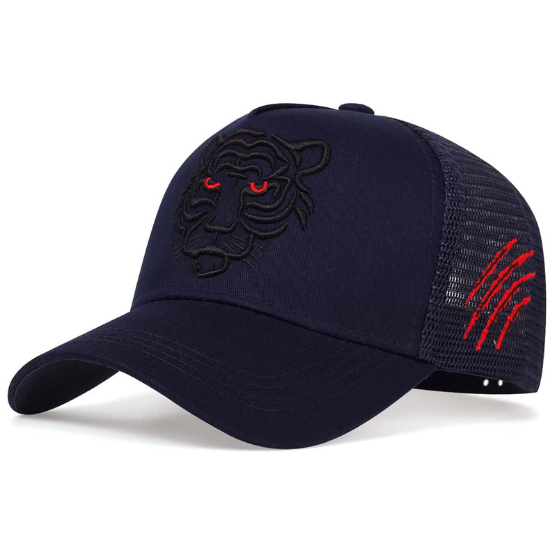 Men's Tiger Embroidery Net Cap Baseball Cap