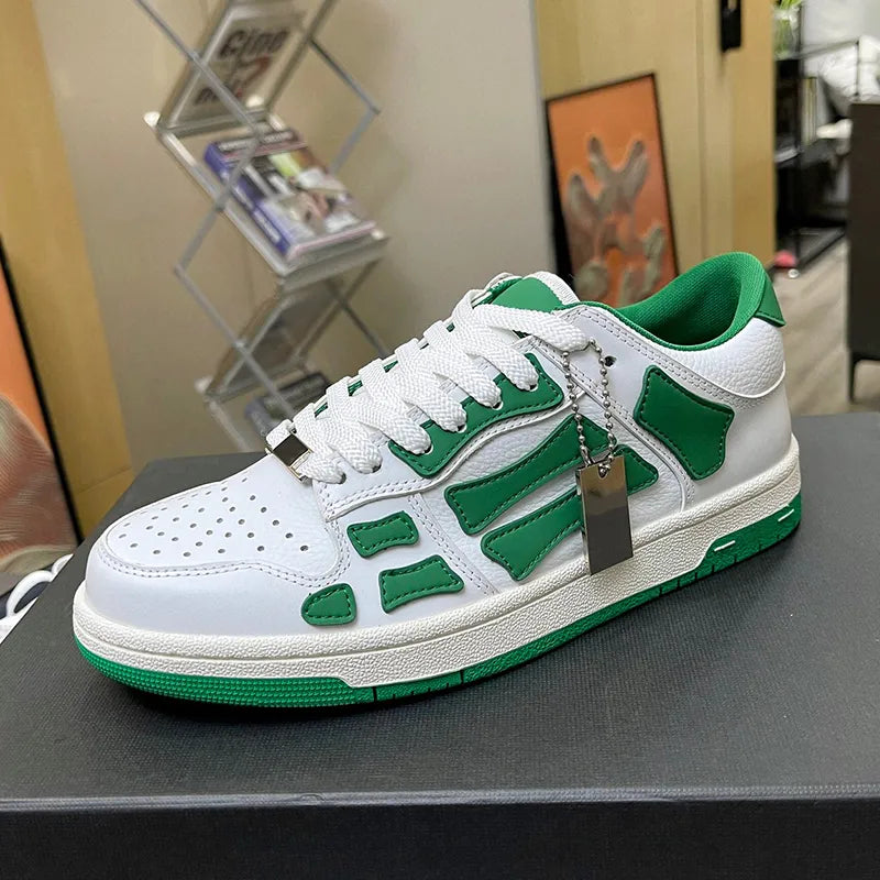 Shoes Running Men women Designer Skel Low Bones Hi Leather Sneakers Luxury Skeleton Blue Red White Black Green Gray Brown couple Original 35-46