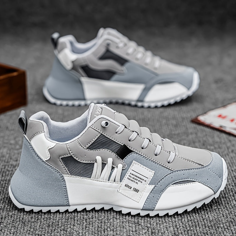 Men's Casual Sneakers - Breathable, Lightweight Sneakers for All Seasons, Lace-Up, Low Top Design with Durable PVC Sole
