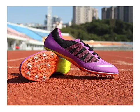 Running Shoes Track And Field For Men Lace Up Slip-resistant Spike Nail Sneakers Teenager Professional Sprint Training