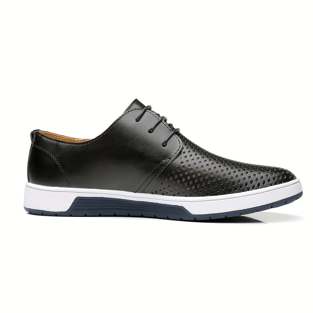 Breathable Men's Oxford Sneakers: Elegant & Versatile, Solid-Color Lace-Ups for Office, Weddings, and Outdoor - Comfortable All-Season Wear