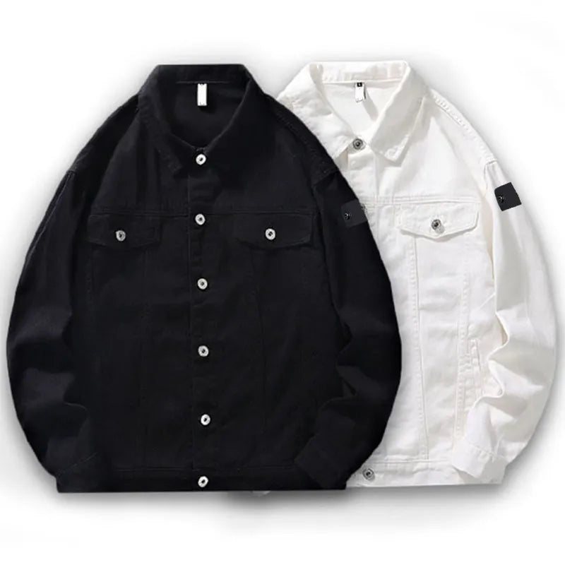 Casual stand collar jacket fashion men's spring and autumn winter new three-layer fleece thickened jacket men's coat fashion brand trench coat Asian size