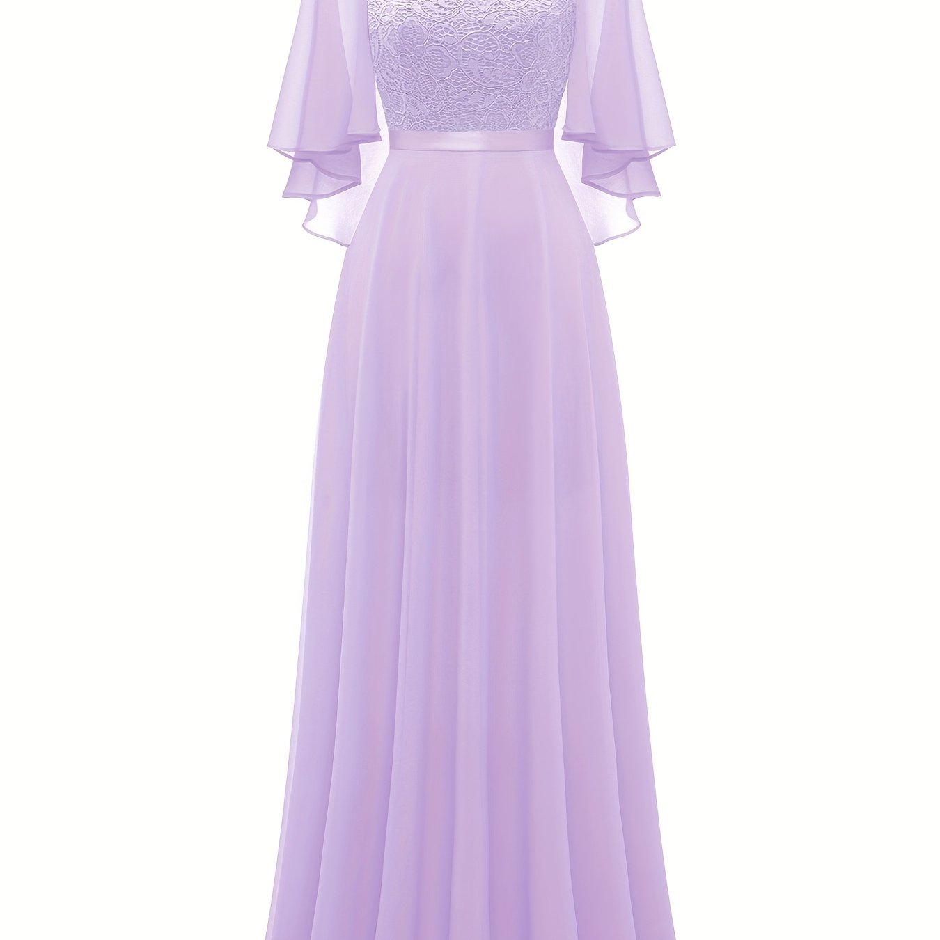 LOVECCR Timeless Solid Lace Aline Bridesmaid Dress - Chic Crew Neckline, Flattering Wedding Party Gown - Premium Womens Fashion