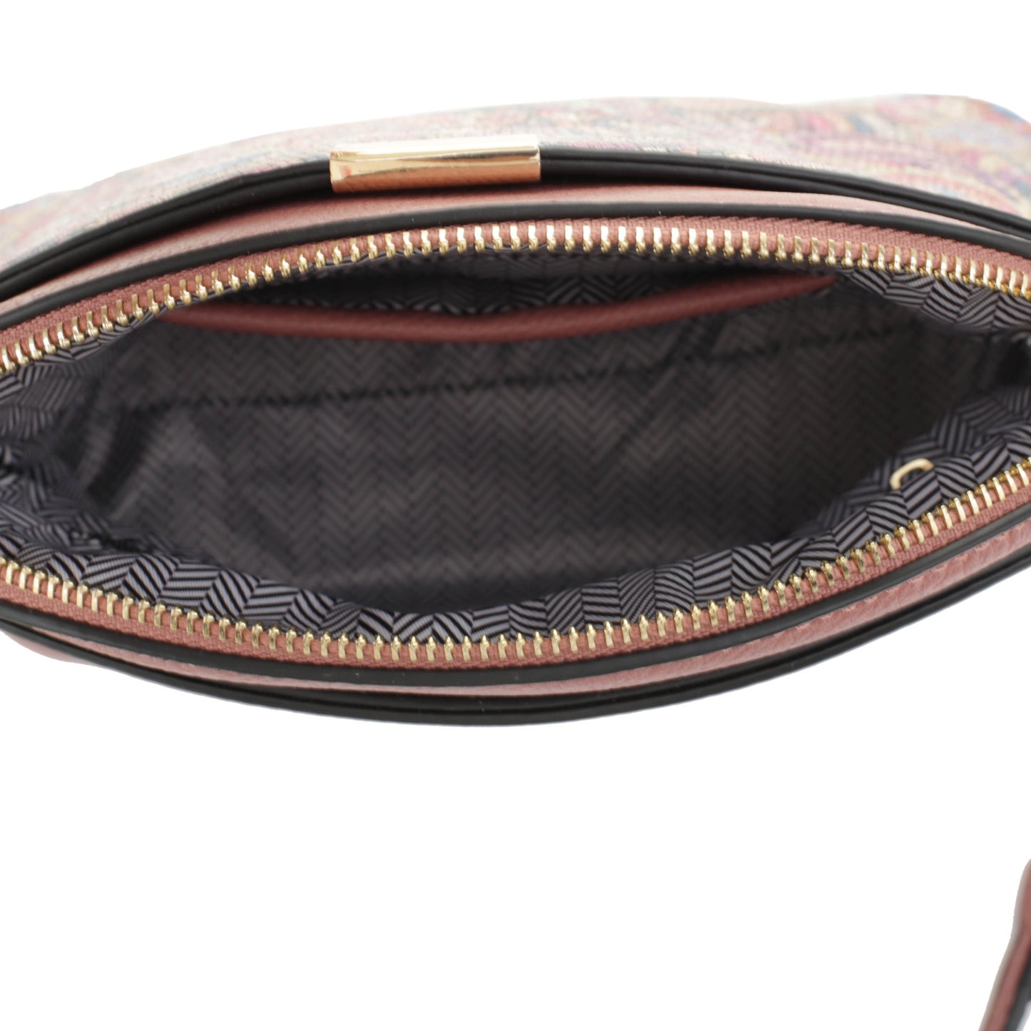 Women's Vintage Medium Vegan Leather Sling Bag - Paisley Pattern Fashion Crossbody Handbag with Classic Chain Strap - Stylish and Versatile
