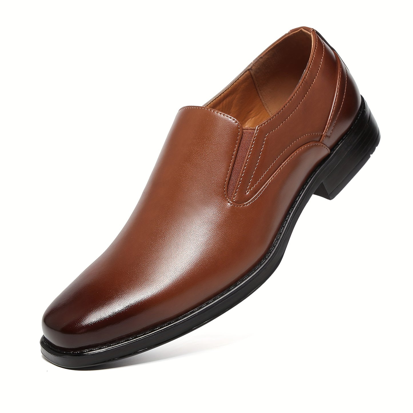 PLUS SIZE Mens Premium Solid Slip-On Dress Shoes - Comfortable & Durable for Business - Breathable, Wear-resistant, Anti-Skid - Perfect for Spring, Summer, and Autumn