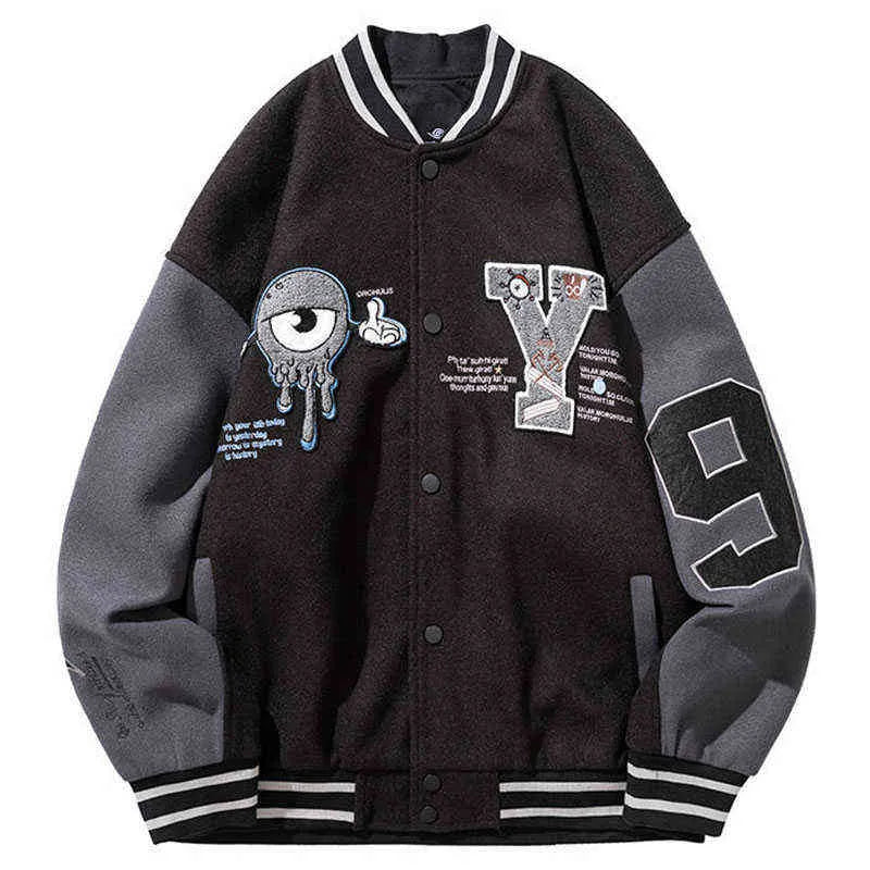 Men Women Letter Embroidery Varsity Jackets Japanese Thin Oversized Spring Autumn Baseball Jacket Coat Hip Hop Haruku College