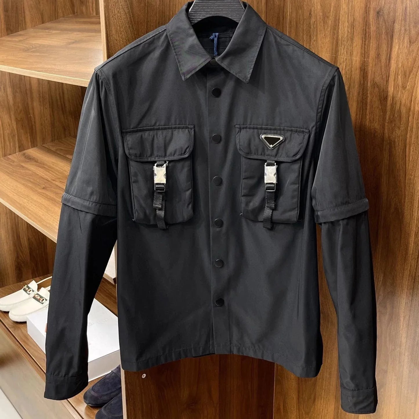Mens RE-NYLON Jacket T-shirt Canada North Coat Solid Color Spring Jackets for Men Openwork Detachable Sleeves Letters Business Parker