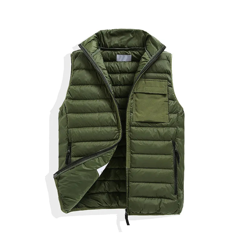 Vests Mens and women's No hat Sleeveless Jacket Cotton-Padded Autumn Winter Casual Coats Male Waistcoat bodywarmer down vest
