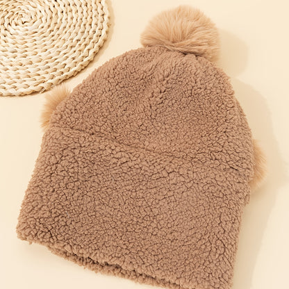 Kids Plush Thickening Cute Warm Hat Scarf Autumn And Winter