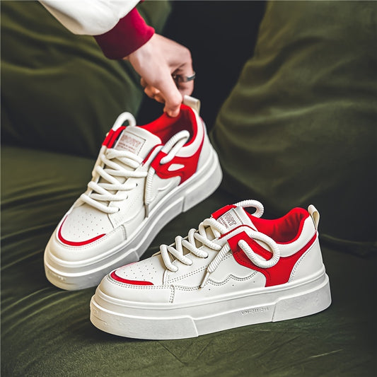 Men's Trendy Platform Skate Shoes, Non Slip Soft Sole Durable Sneakers For Outdoor Walking Traveling