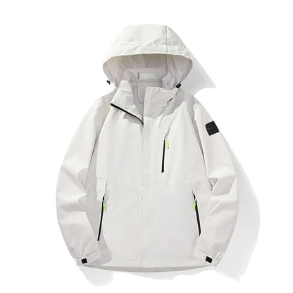 Fashion single stormshell coat men's and women's fall new cross-border through large size men's jacket simple leisure outdoor trench coat stone coat